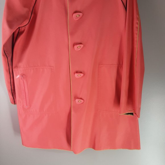 UBU Reversible Button Parisian Coat Black & Coral Size Small - Picture 10 of 15